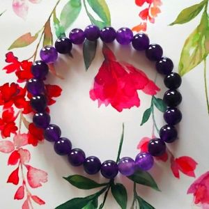 New Amethyst Crystal stretch beaded bracelet.